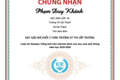 VINH DANH HỌC SINH ĐẠT GIẢI TRONG KÌ THI IOE TRÊN INTERNET CẤP TRƯỜNG NĂM HỌC 2025 – 2026